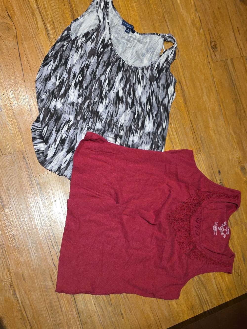 Women’s Pink Tank Top And Patterned Top
